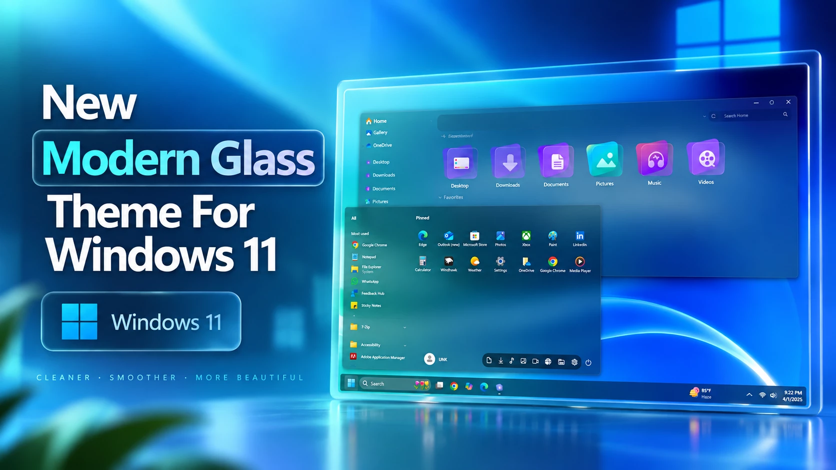 New Modern Glass Theme For Windows 11 1 New Modern Glass Theme For Windows 11
