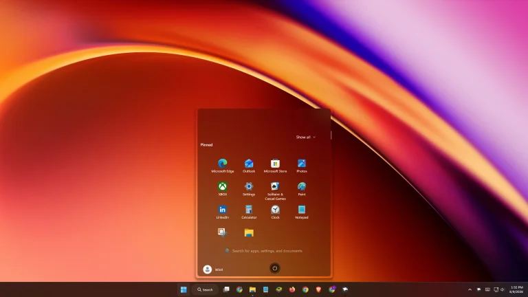 Minimal Frost Glass Start Menu Style