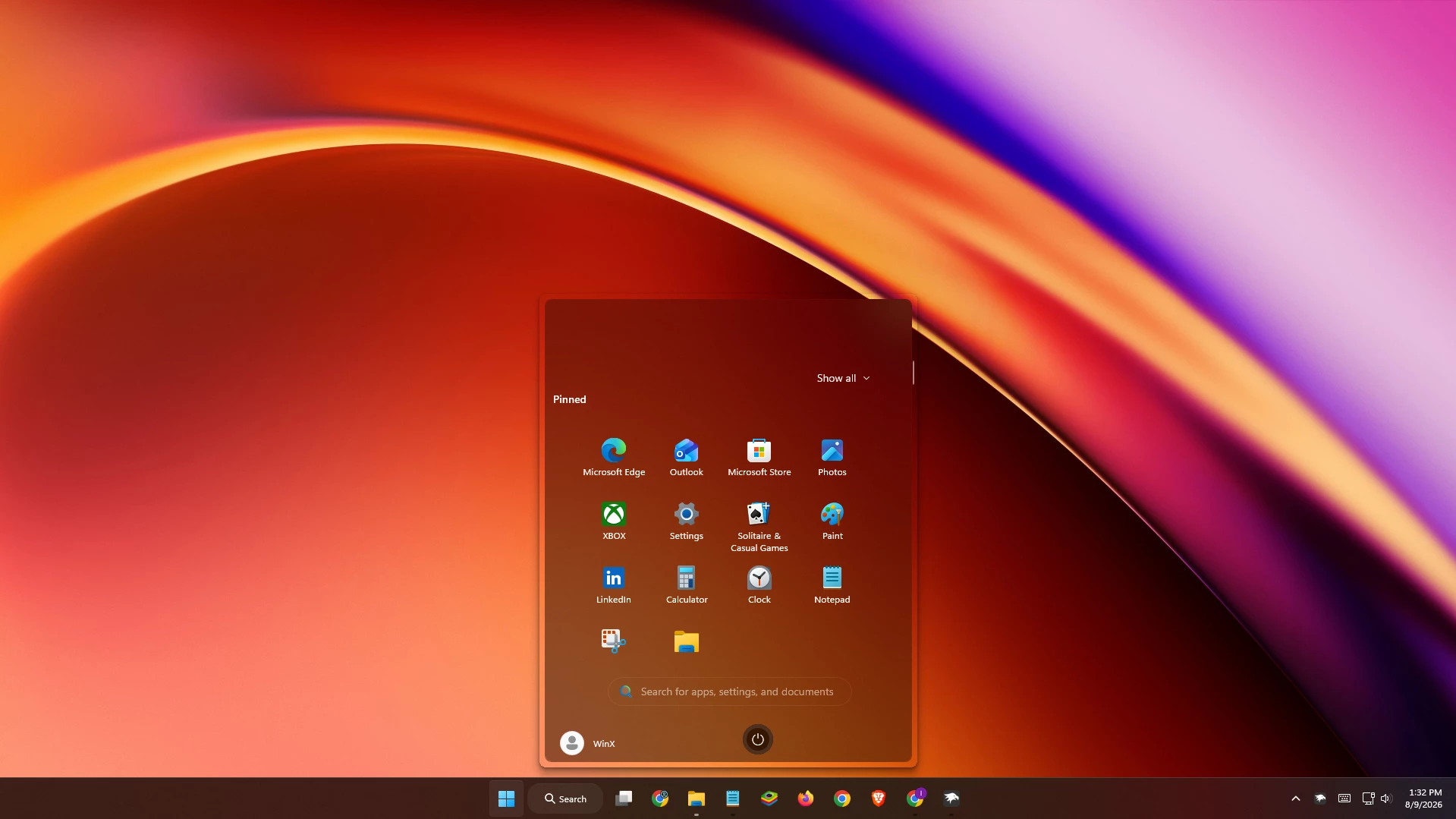 Minimal Frost Glass Start Menu Style