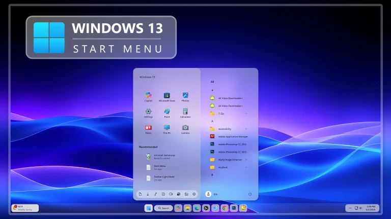 Windows 13 Light Start Menu