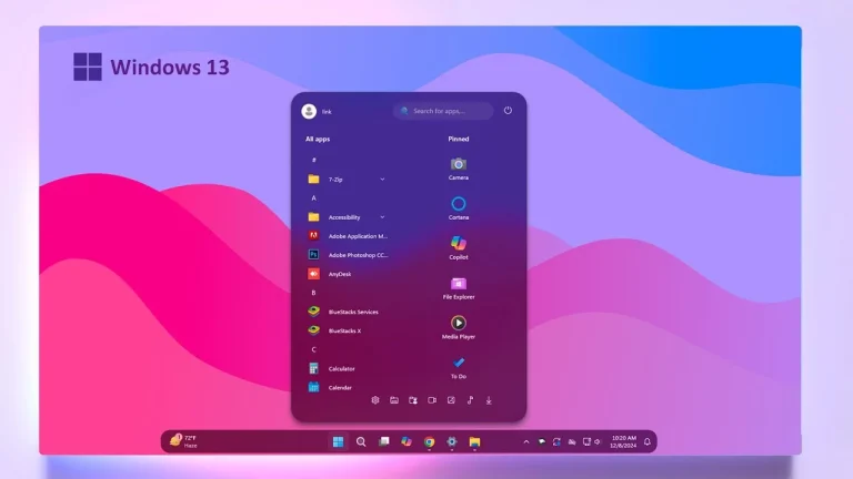 Windows 13 Minimal Start Menu