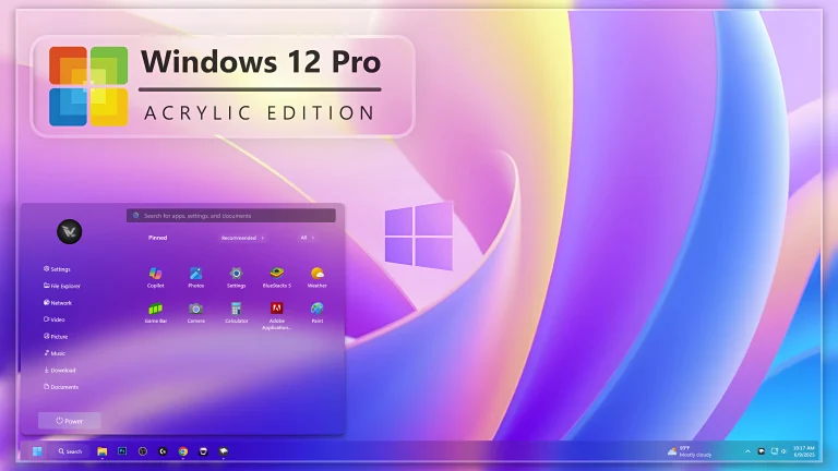 Windows 12 Acrylic Edition Start Menu