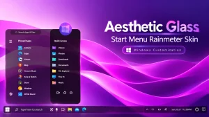 Aesthetic Glass Start Menu Rainmeter Skin