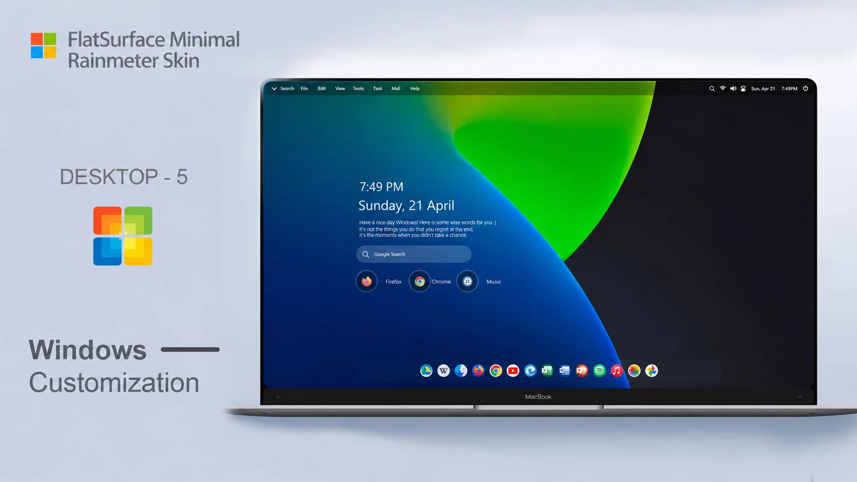 FlatSurface Minimal Rainmeter Skin