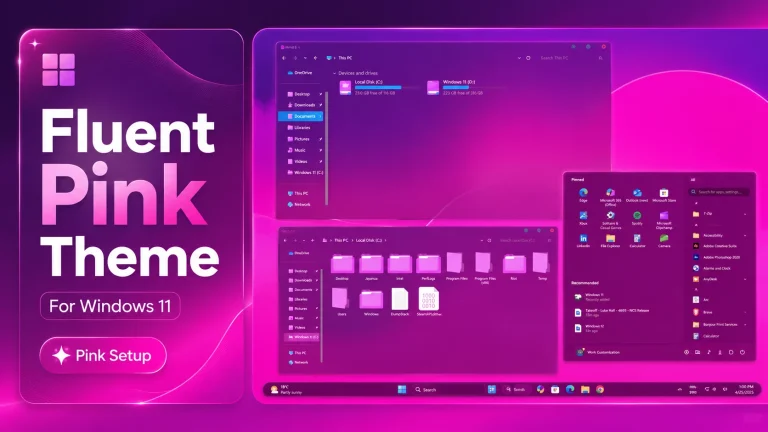 Fluent Pink Theme For windows 11 8 Fluent Pink Theme For windows 11
