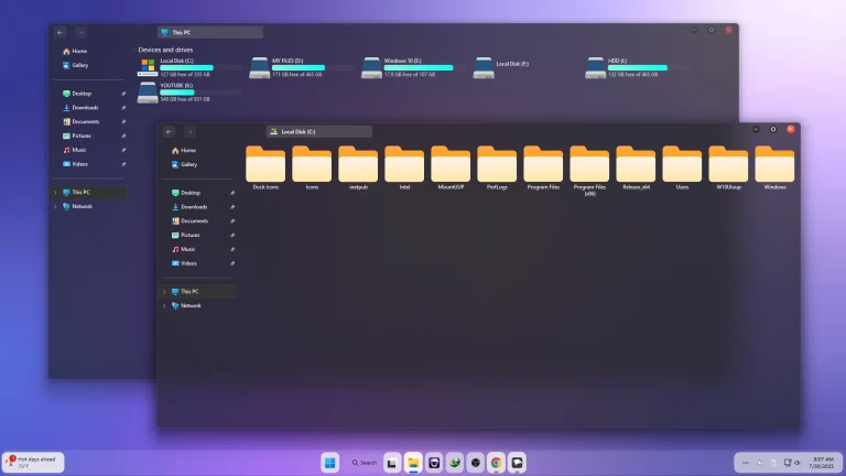 Frosted Glass Dark Theme For Windows 11