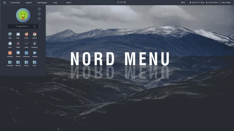 Nord Menu Rainmeter Skin