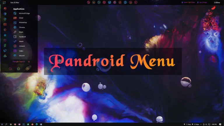 Pandroid Menu Rainmeter Skin