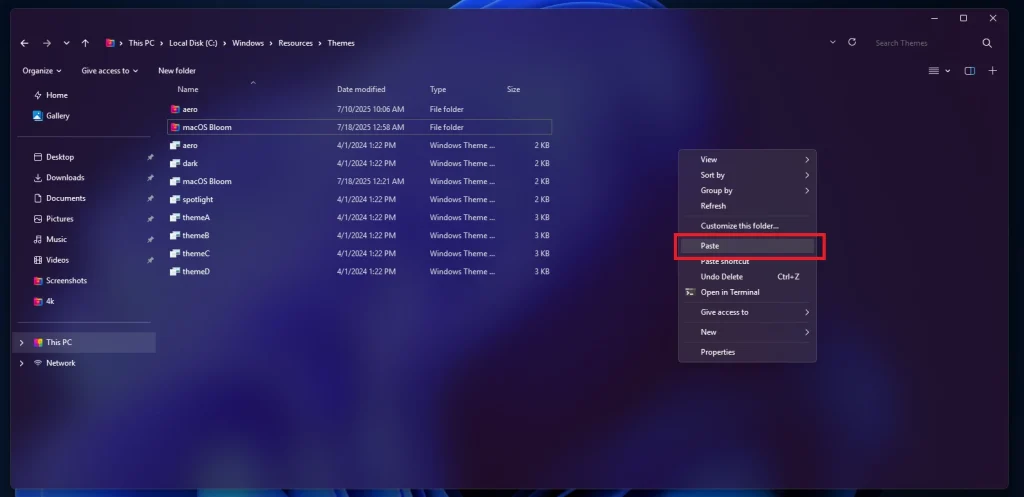 How to Install Custom Theme on Windows 11 11 Screenshot 2025 07 18 180147