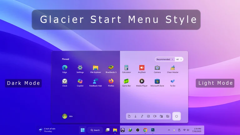 Glacier Start Menu