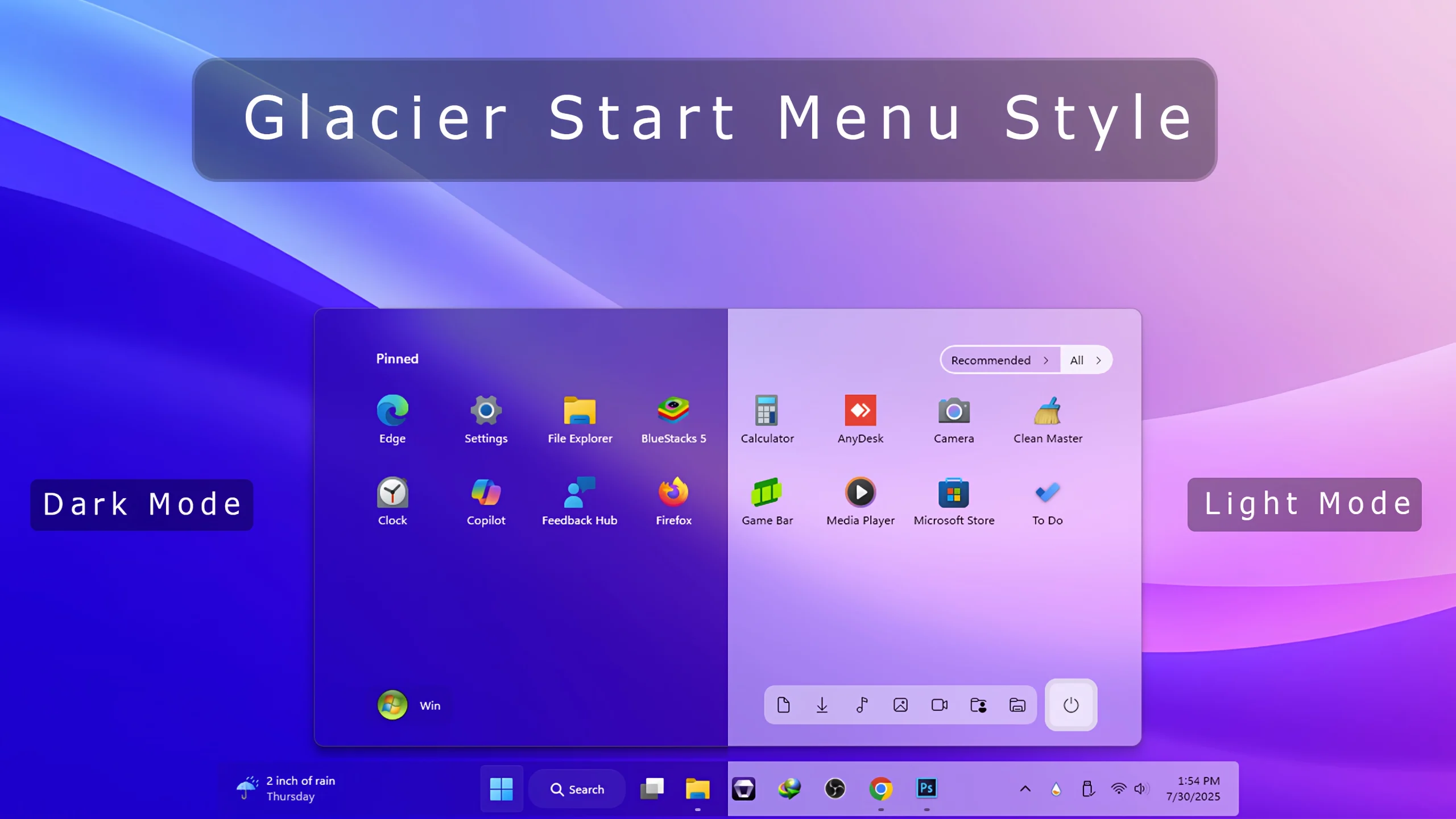 Glacier Start Menu 1 Glacier Start Menu