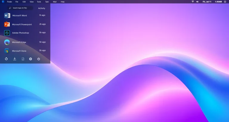 WinOS Menubar Rainmeter Skin