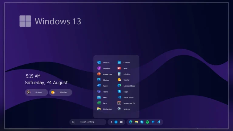 Windows 13 Rebuild Rainmeter Skin