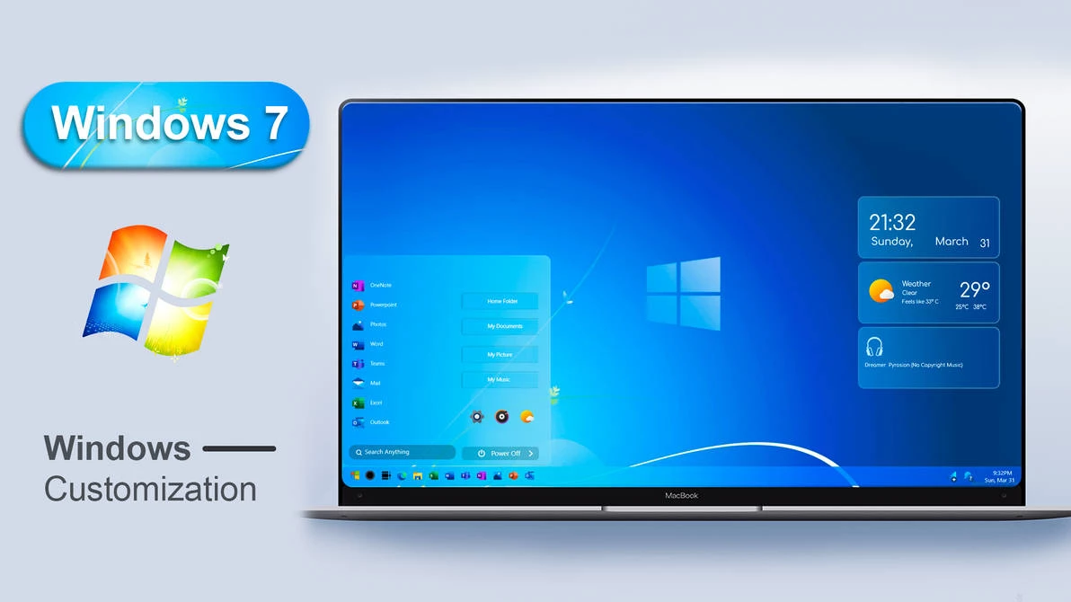 Windows 7 Fluent Rainmeter Skin 1 Windows 7 Fluent Rainmeter Skin