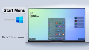 Windows Dark Start Menu Rainmeter Skin