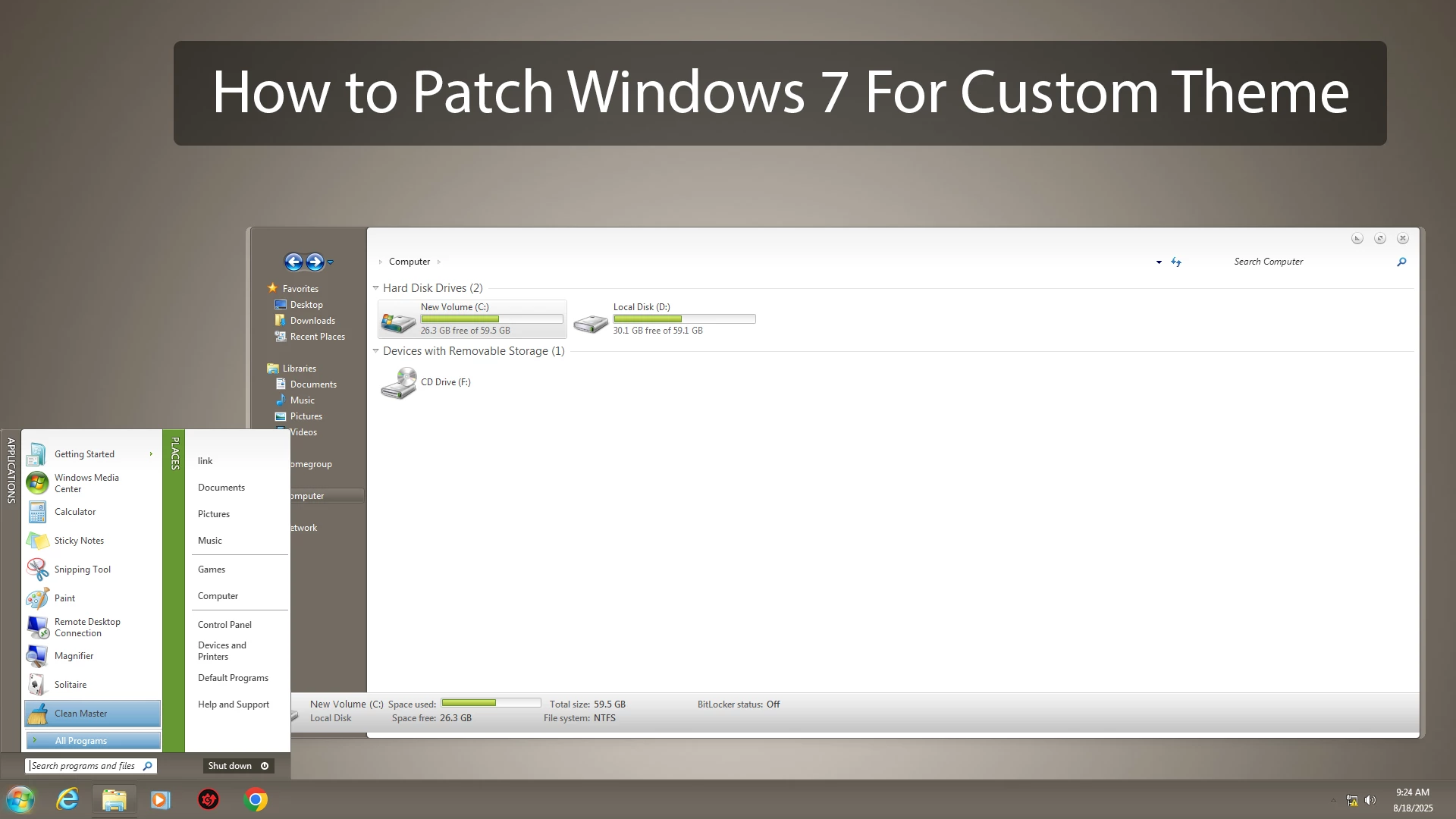 How to Patch Windows 7 For Using Custom Theme 1 How to Patch Windows 7 For Using Custom Theme