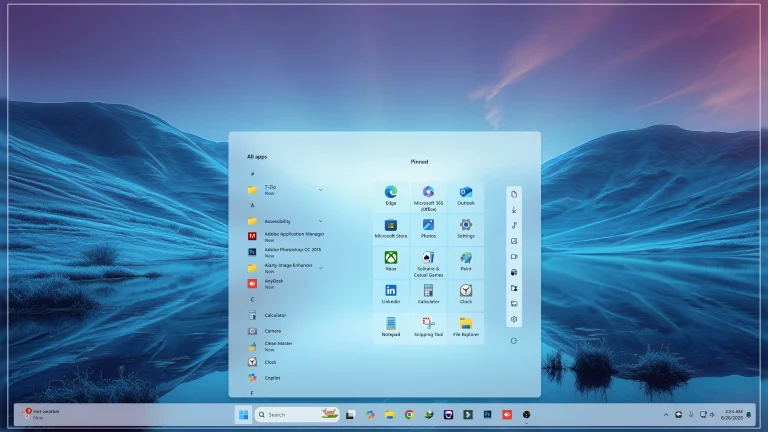 WinUI Start Menu Style 1 WinUI Start Menu Style