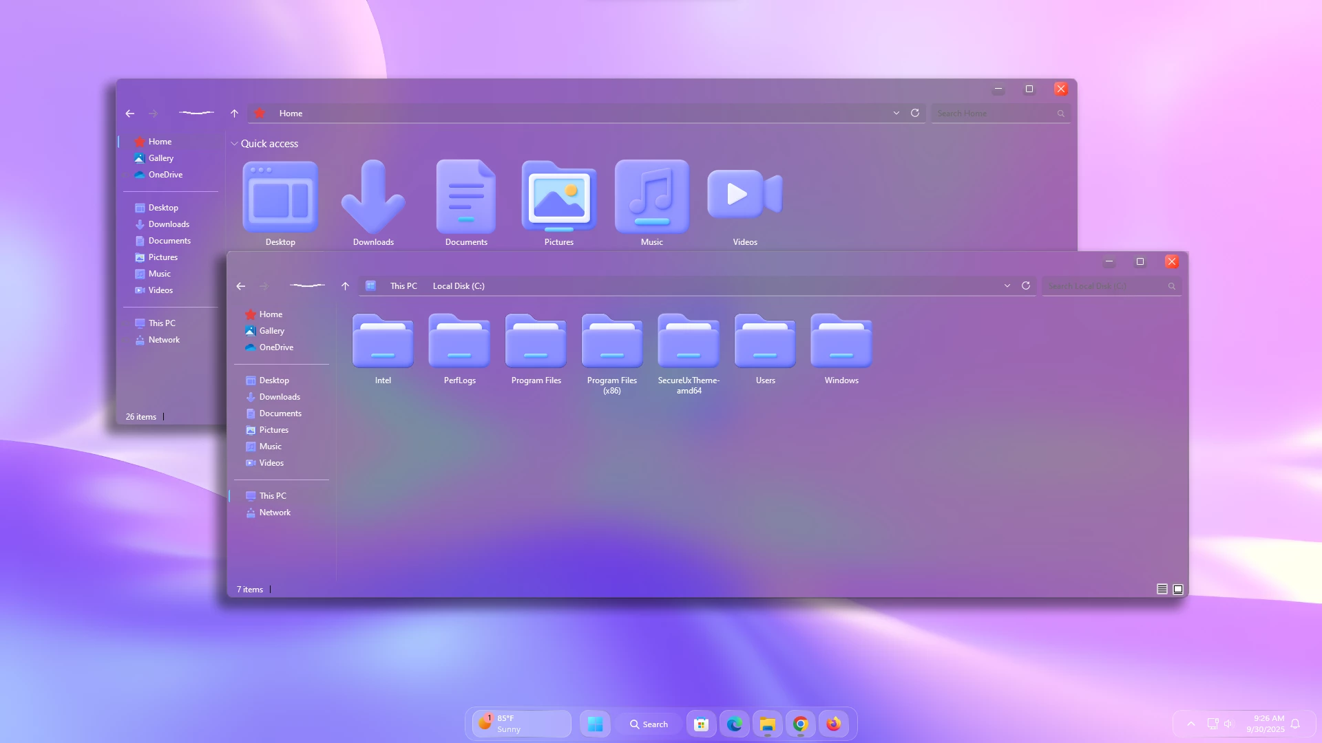 3D Purple Theme For Windows 11