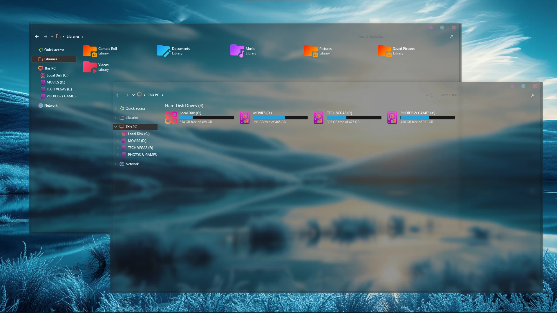 Crystal Glass Theme For Windows 10
