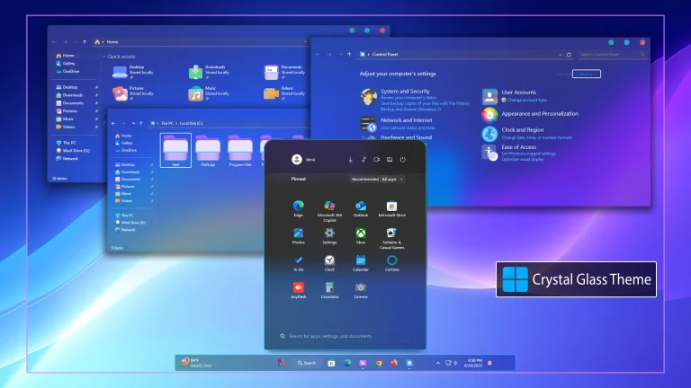 Crystal Glass Theme For Windows 11