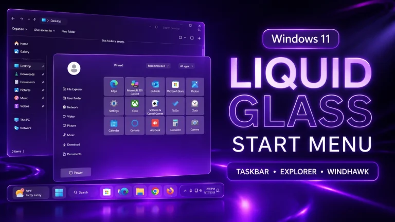 New Liquid Glass Start Menu Style For Windows 11