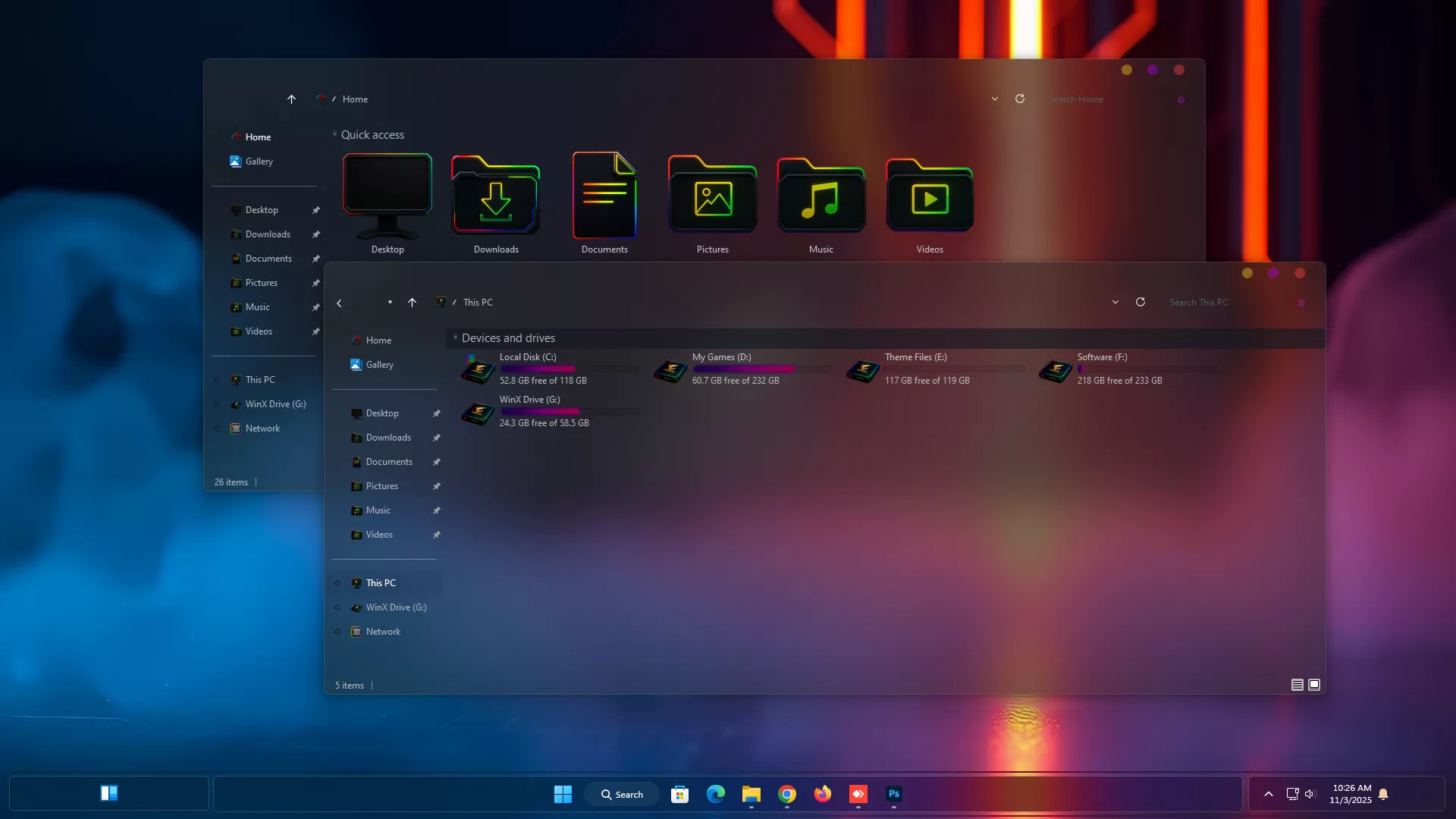The Aorus Gaming Theme for Windows 11