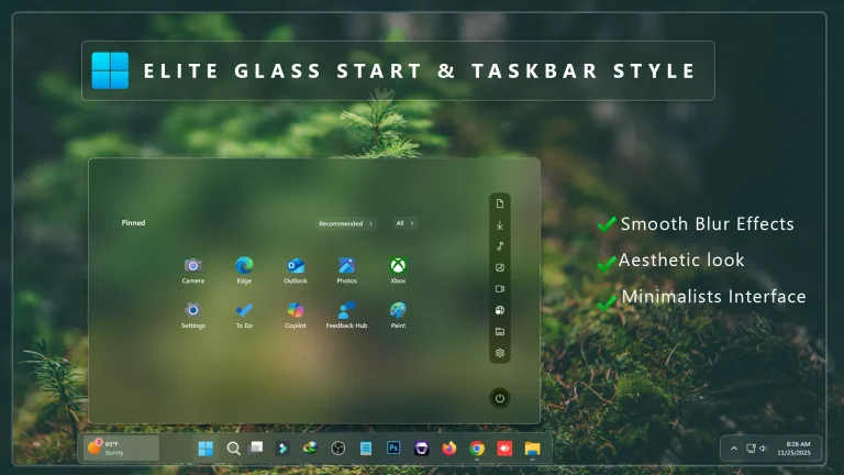 Elite Glass Start Menu & Taskbar Style 8 Elite Glass Start Menu & Taskbar Style