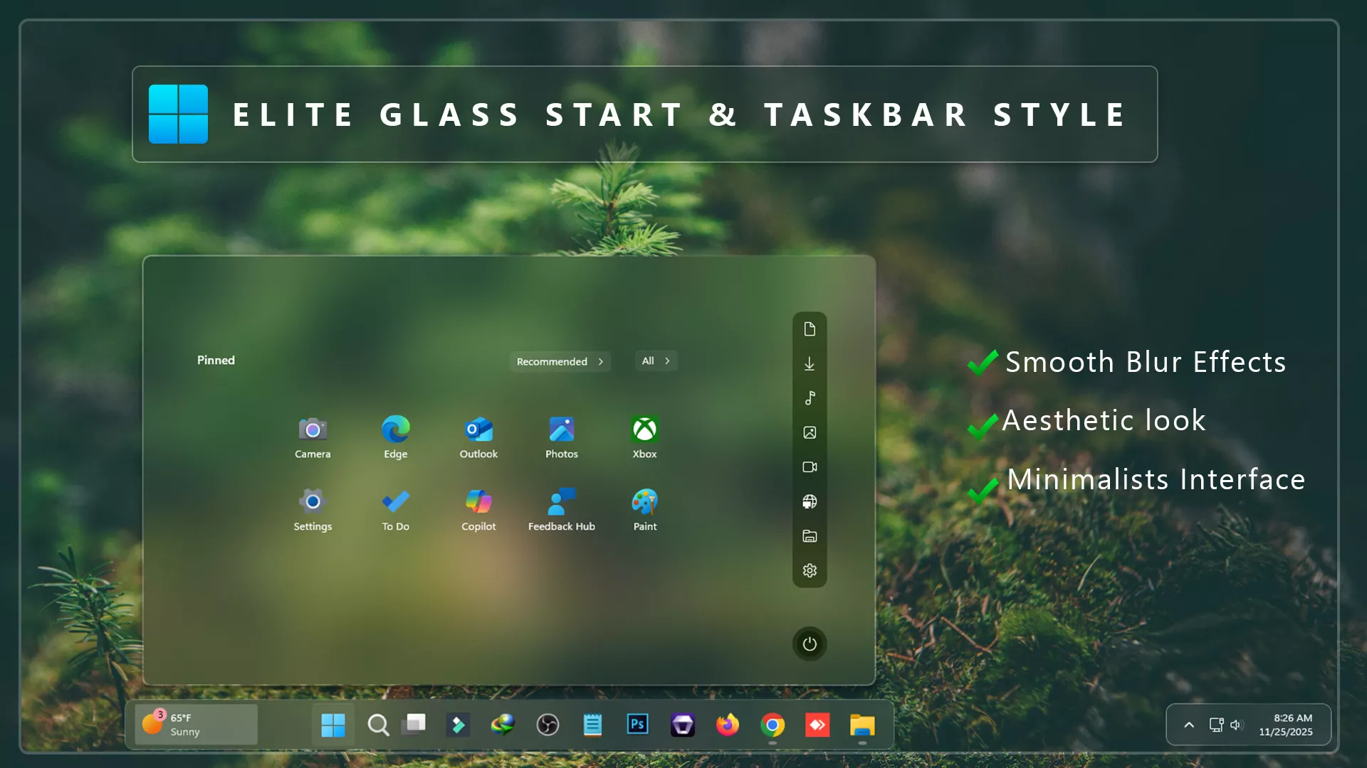 Elite Glass Start Menu & Taskbar Style 1 Elite Glass Start Menu & Taskbar Style