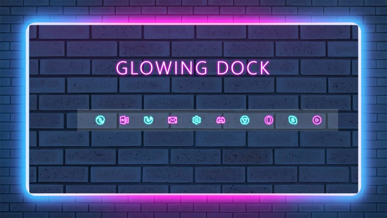Glowing Dock Rainmeter Skin