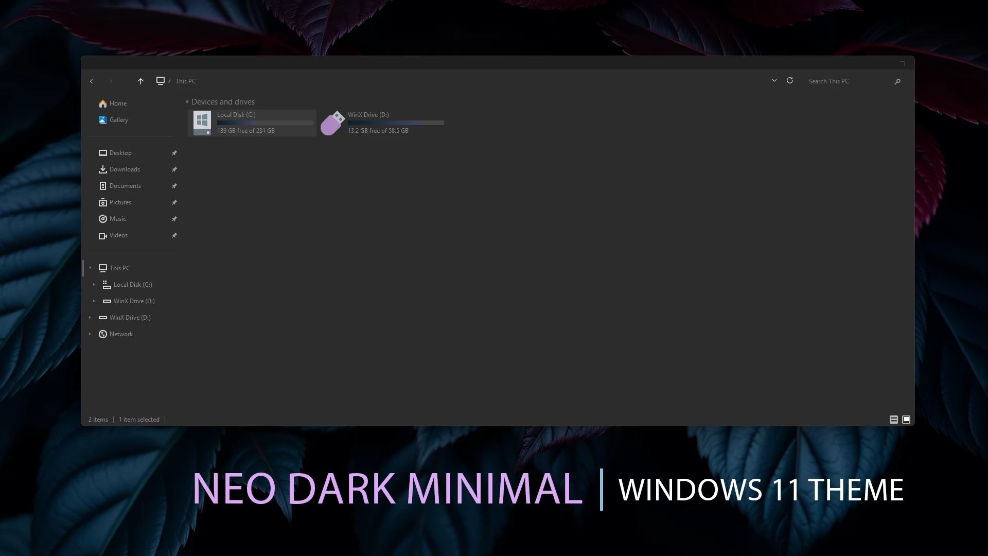 Neo Dark Minimal Theme For Windows 11