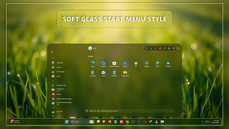 Soft Glass Start Menu Style 5 Soft Glass Start Menu Style