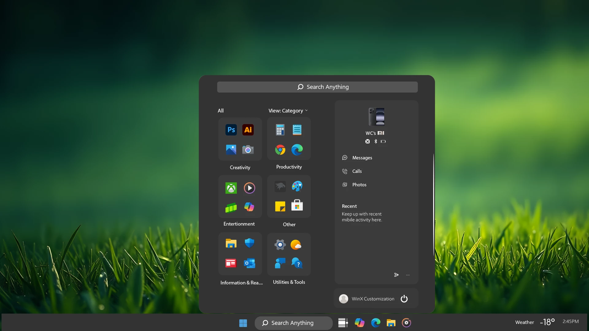 Windows 11 25H2 Start Menu - Rainmeter 1 Windows 11 25H2 Start Menu - Rainmeter