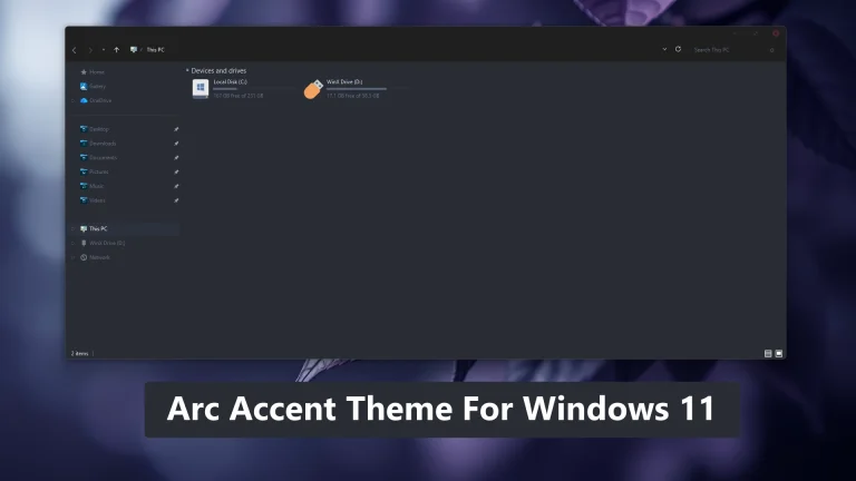 Arc Accent Dark Theme For Windows 11