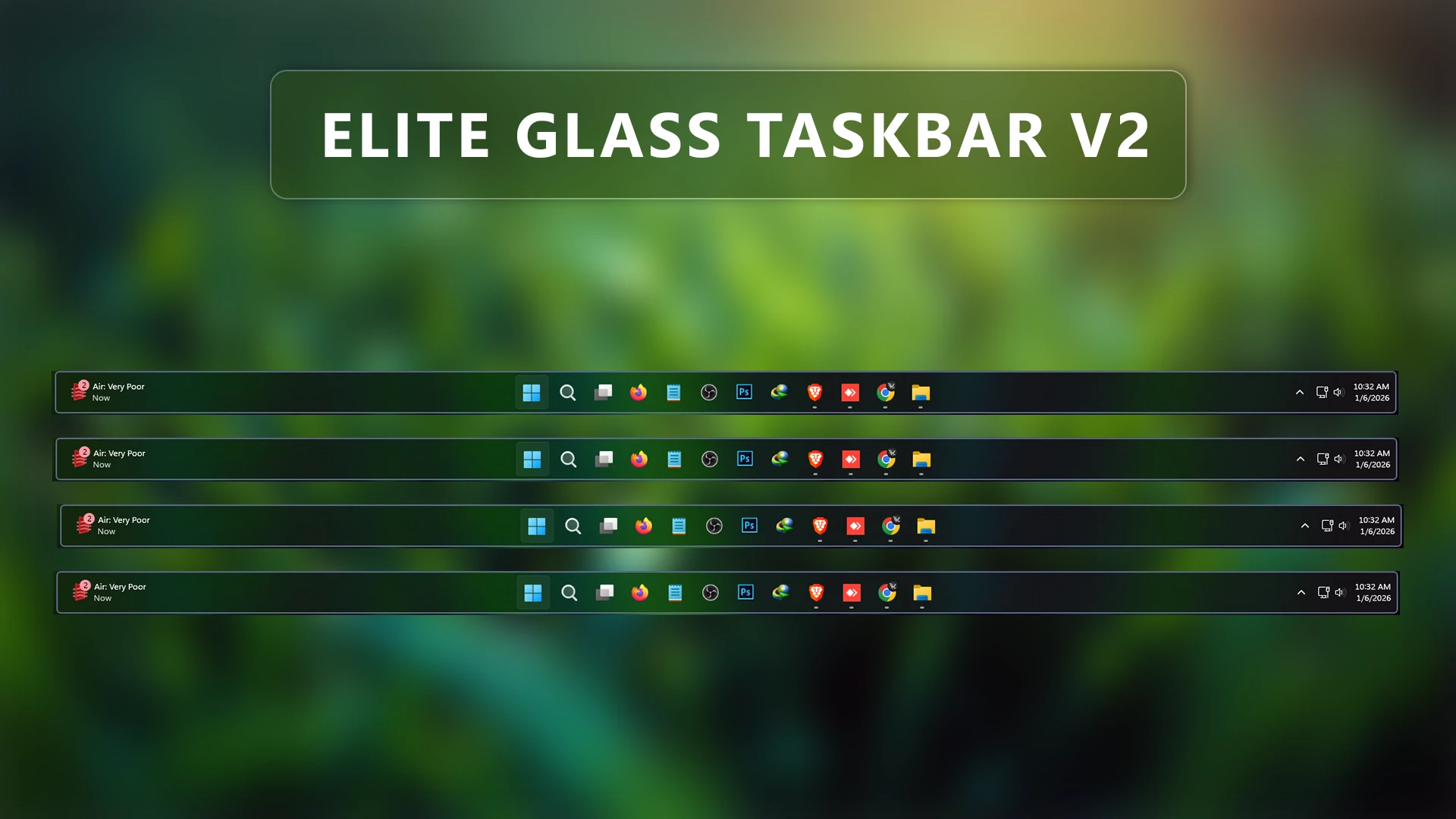 Elite Glass Taskbar Style V2
