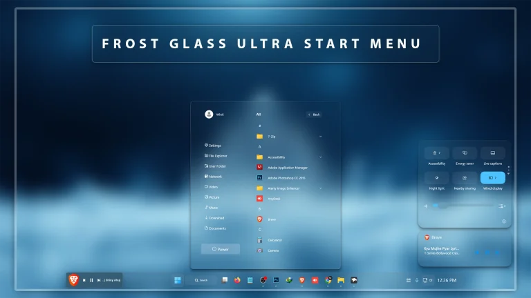 Frost Glass Ultra Start Menu Style