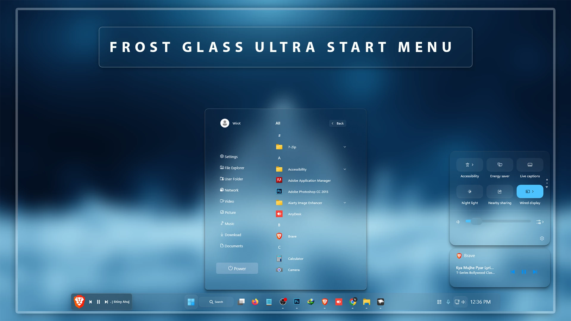 Frost Glass Ultra Start Menu Style