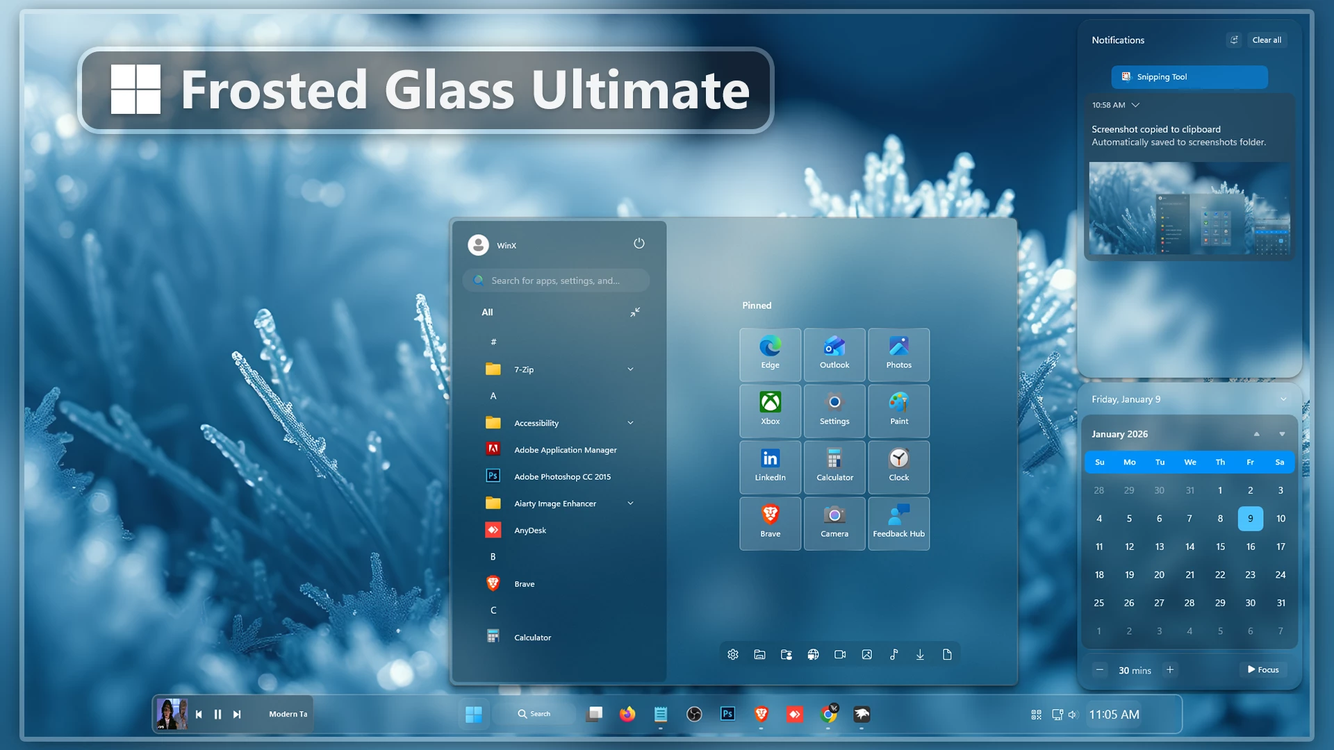 Frost Glass Ultimate Start Menu Style 1 Frost Glass Ultimate Start Menu Style