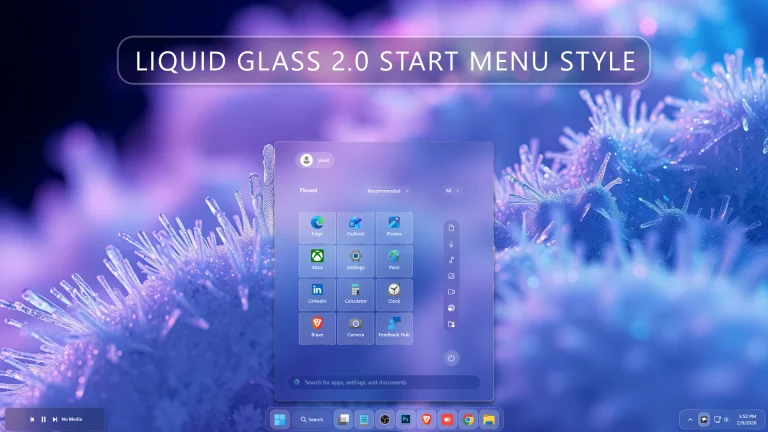 New Liquid Glass 2.0 Start Menu Style 1 Liquid Glass 2.0 Start Menu Style