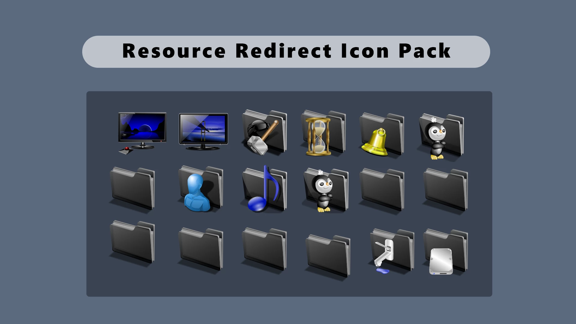 Satin Black Icon Pack for- Resource Redirect