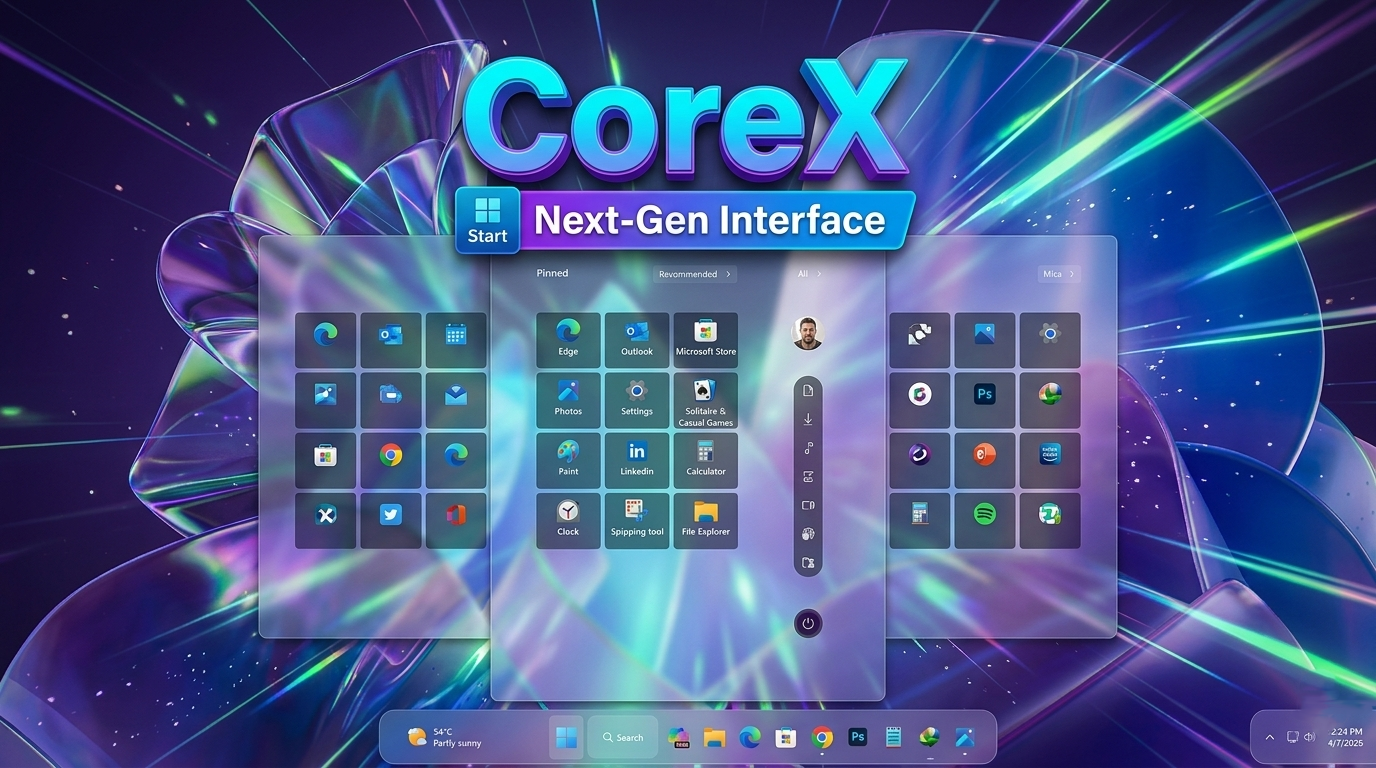 CoreX Start Menu Style (Windhawk)