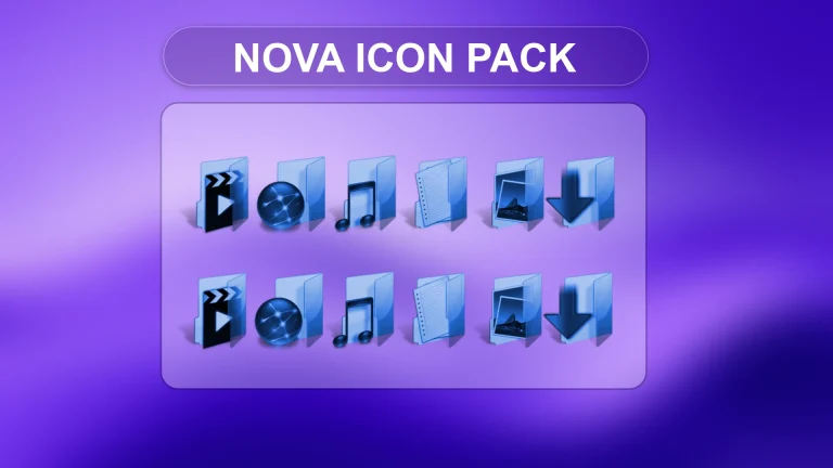 Nova Icon Pack for Resources Redirect Windows 11 Windhawk blue futuristic file explorer icons
