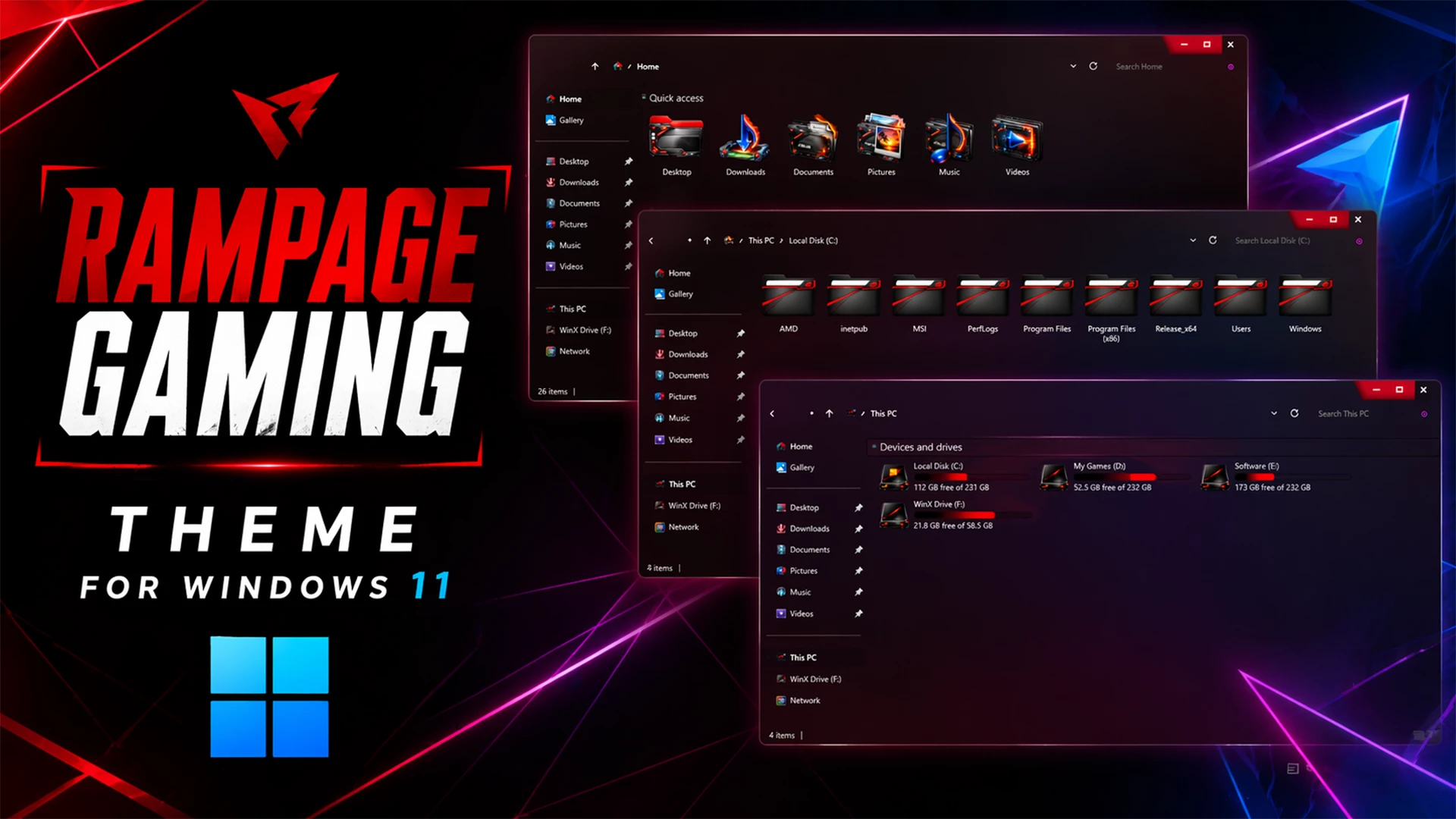 Rampage Gaming Theme For Windows 11