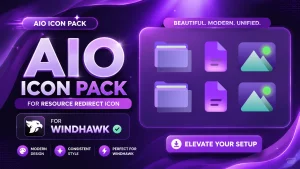 AIO Icon Pack Resource Redirect modern Windhawk icon customization preview