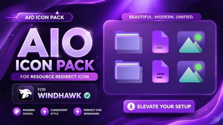 AIO Icon Pack Resource Redirect modern Windhawk icon customization preview