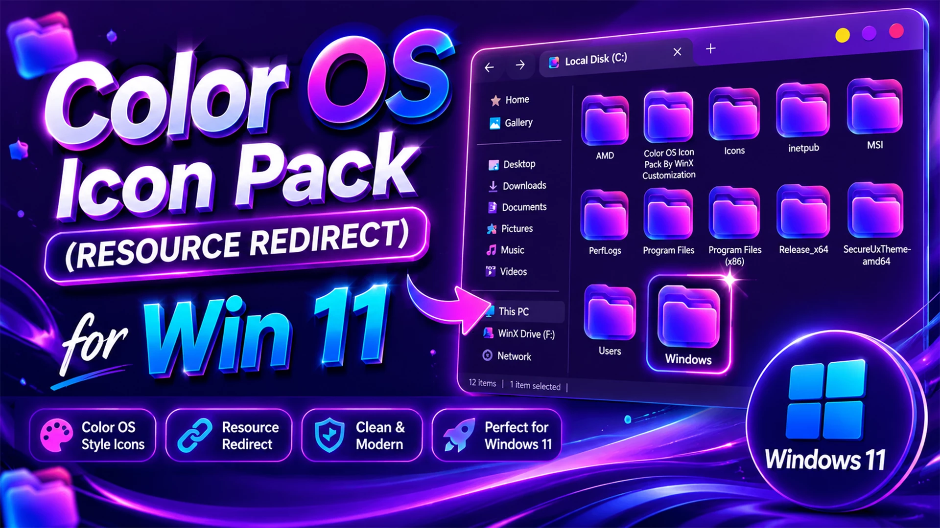 Color OS Icon Pack For Windows 11