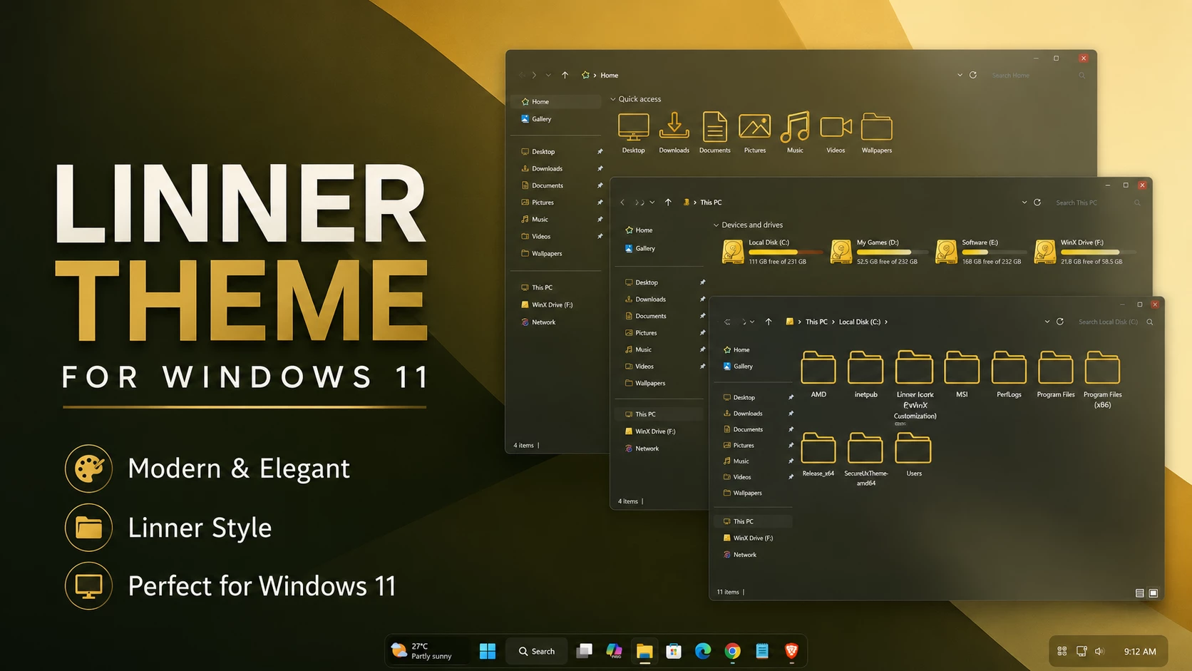 Stunning Linner Theme For Windows 11