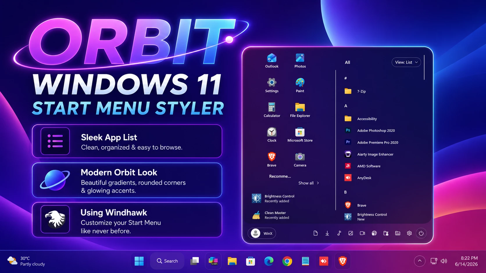 Orbit Start Menu Style For Windows 11 1 Orbit Start Menu Style For Windows 11