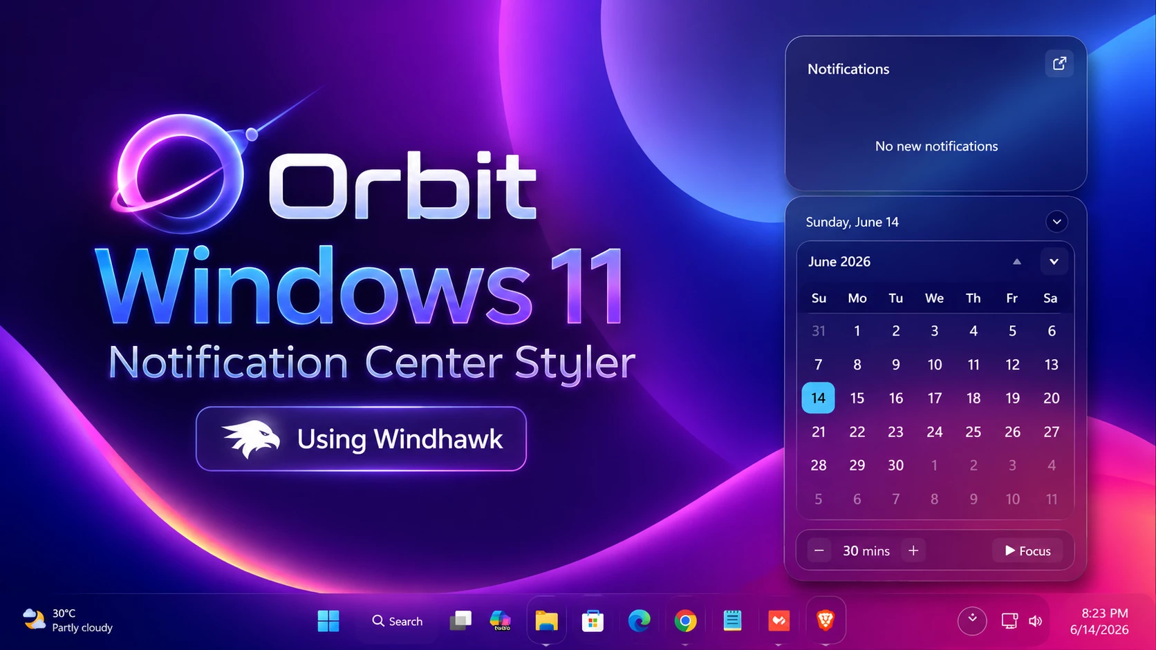 Orbit Taskbar Style For Windows 11 2 Notification Center Windhawk