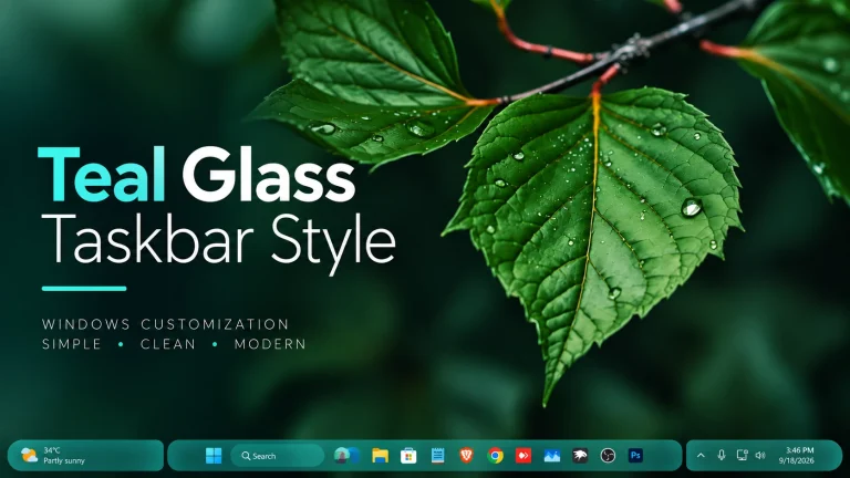 Teal Glass Windows 11 Taskbar Style 11 Teal Glass Windows 11 Taskbar Style