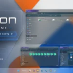 Xeon Theme For Windows 11 sleek modern desktop customization preview with clean file explorer and futuristic UI design